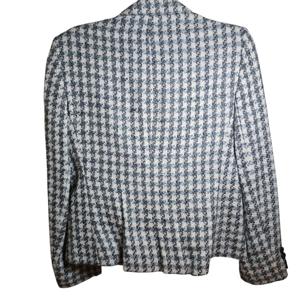 Raspini‎ Vintage Houndstooth Tweed Blazer London Paris Tailored USA 7/8 - Picture 4 of 8